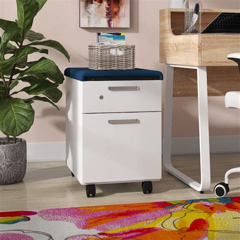 mobile pedestal filing steel cabinet|pedestal file cabinet with cushion.